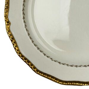 Antique Royal Doulton Belvedere Dinner Plate Cream Gold Vine Beaded 11 1/2"